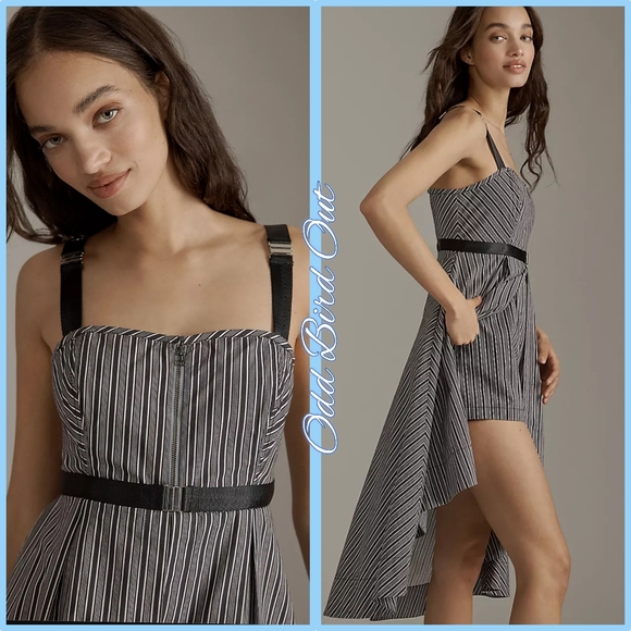 Anthropologie Square-Neck Asymmetric Romper Dress - Picture 2 of 4